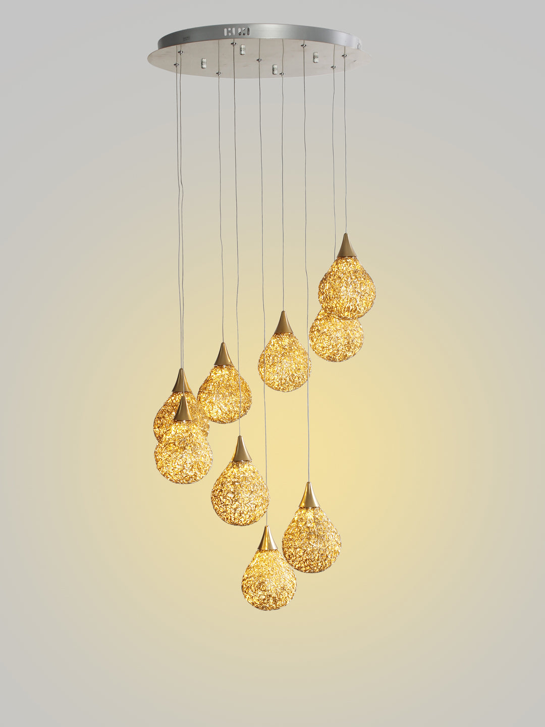 Golden Drop LED Cluster Chandelier | Buy LED Ceiling Lights Online ...